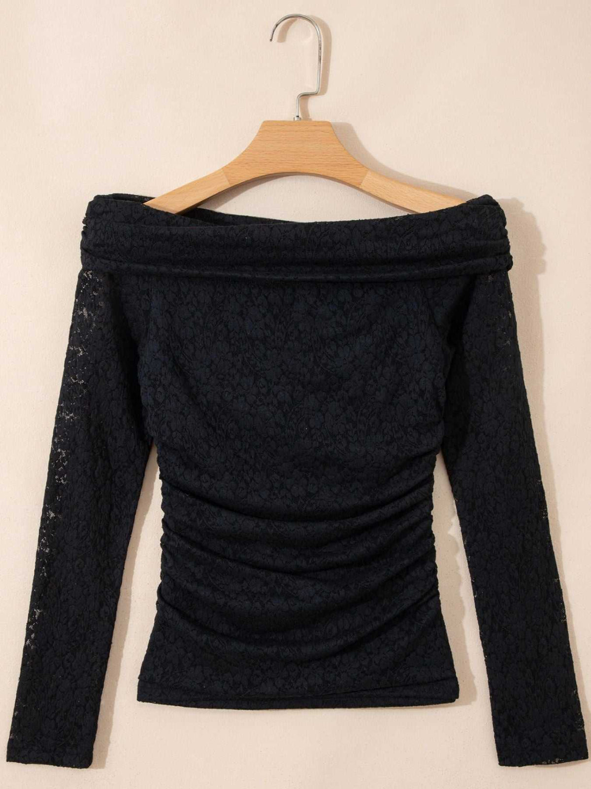 Floral Lace Off-shoulder Long Sleeve Slim Top 100100836297043 34 Affordable Fashion Under $100 Jerry's Apparel 