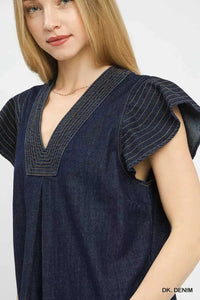 Umgee Cap Sleeve Denim Top 100100726521514 57 Affordable Fashion Under $100 Jerry's Apparel 