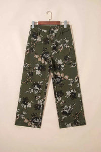 Vintage Style Floral Print High Waist Wide Leg Jeans 100100212050078 65 Seasonal Fashion Collections Jerry's Apparel 