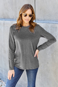 Full Size Round Neck Long Sleeve Top