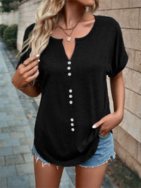 Full Size Decor Button Short Sleeve T-Shirt Plus Size 100100492662512 24 Affordable Fashion Under $100 Jerry's Apparel 