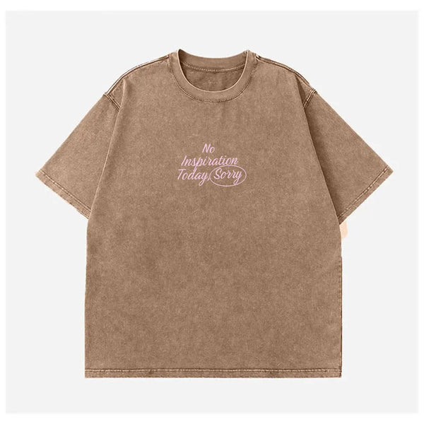 Letter Round Neck Short Sleeve T-Shirt