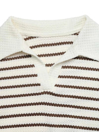 Striped Polo Collar Knit Sweatshirt 101002180525543 32 Affordable Fashion Under $100 Jerry's Apparel 