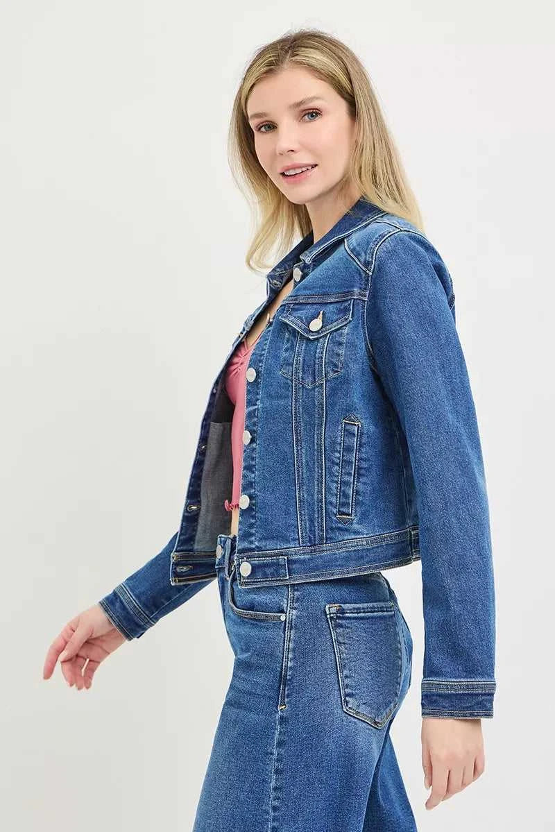 RISEN Basic Fitted Button Down Denim Jacket 100100498931332 68 Affordable Fashion Under $100 Jerry's Apparel 