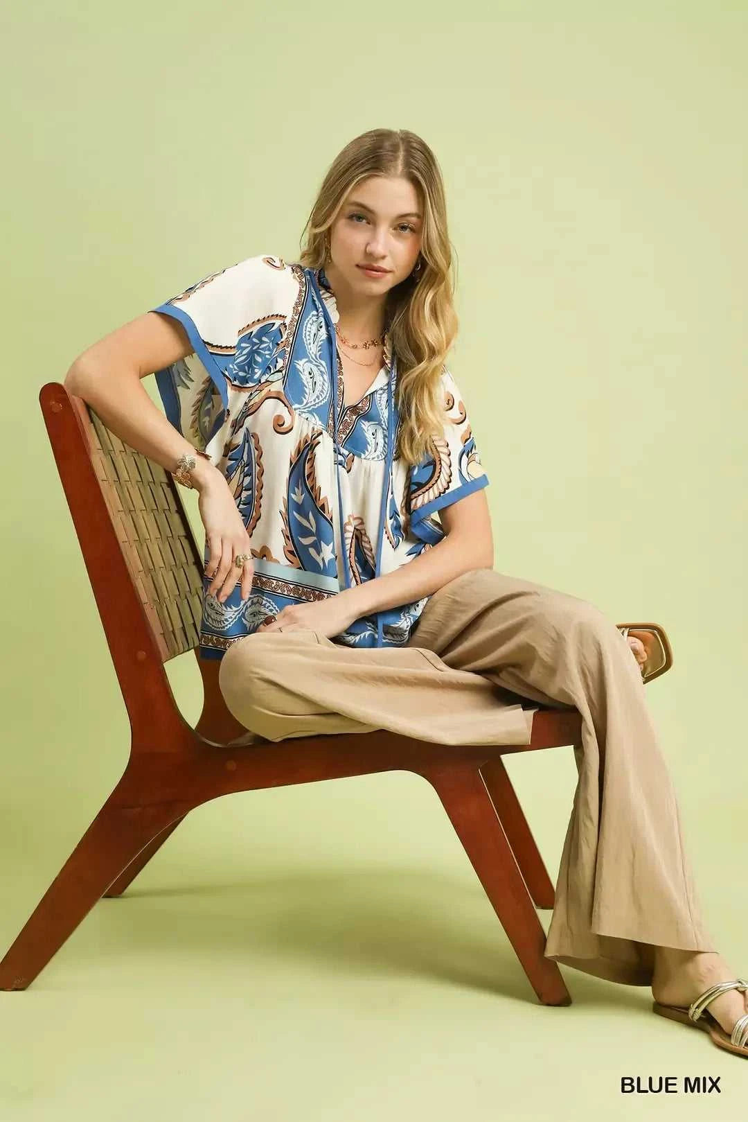 Umgee Mix Paisley Border Print Tassel Top 100100469451868 45 Affordable Fashion Under $100 Jerry's Apparel 