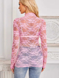 Mock Neck Long Sleeve Lace Sheer Top 100100861526419 16 Affordable Fashion Under $100 Jerry's Apparel 