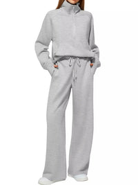 Half-Zip Sweatshirt and Wide-Leg Pants Set 101001840100593 40 Gifts for Her Jerry's Apparel 