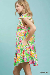Umgee Floral Ruffle Mini Dress 100100620041151 60 Affordable Fashion Under $100 Jerry's Apparel 