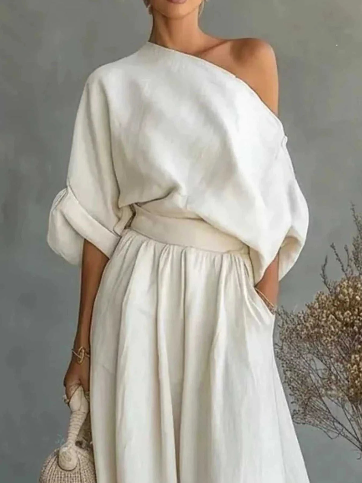 Full Size One Shoulder Top and Wide Leg Pants Set Plus Size 100100608957632 46 Affordable Fashion Under $100 Jerry's Apparel 