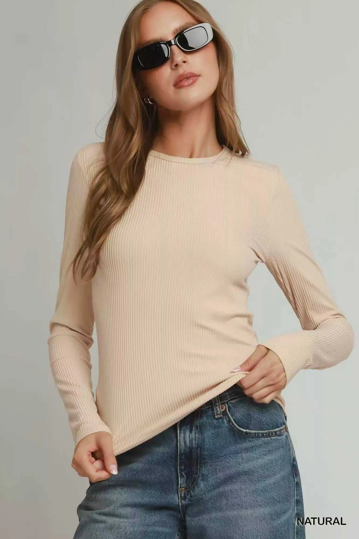 Umgee Brushed Rib Long Sleeve Top 100100587721460 34 Affordable Fashion Under $100 Jerry's Apparel 