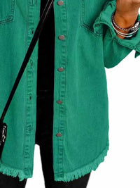 Frayed Hem Button Up Denim Jacket 101003454841681 50 Affordable Fashion Under $100 Jerry's Apparel 