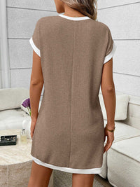 Contrast Trim Ribbed Knit Mini Dress with Pocket 100100281069040 32 Affordable Fashion Under $100 Jerry's Apparel 