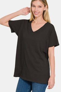 Full Size V-Neck Short Sleeve T-Shirt