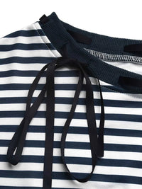 Striped Off-Shoulder Ribbon Accent Sweatshirt 100100561585200 31 Affordable Fashion Under $100 Jerry's Apparel 