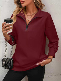 Quarter Zip Dropped Shoulder Sweatshirt 100100362581547 41 Affordable Fashion Under $100 Jerry's Apparel 
