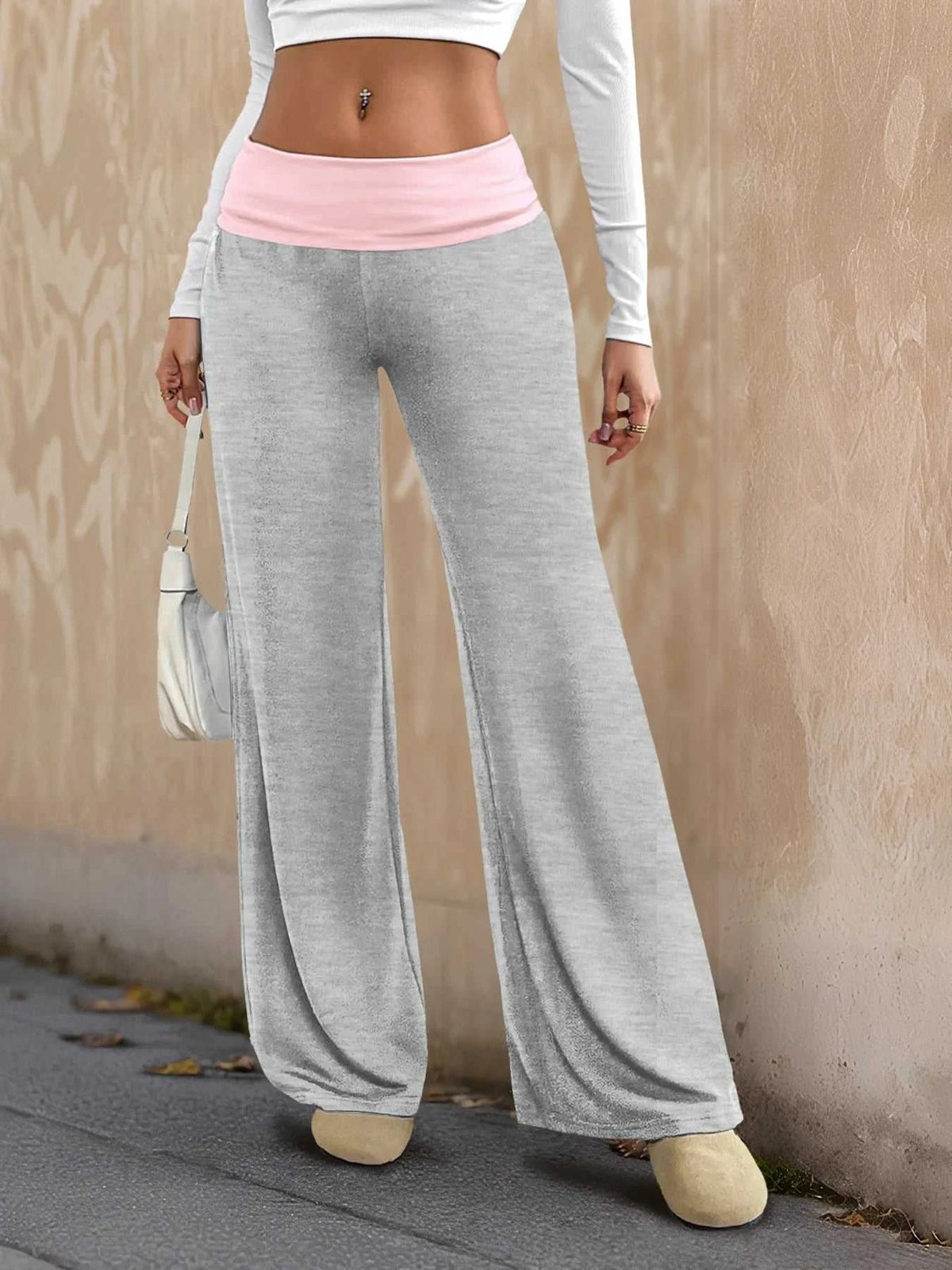 Contrast Waistband Wide Leg Pants 100100919641935 32 Affordable Fashion Under $100 Jerry's Apparel 