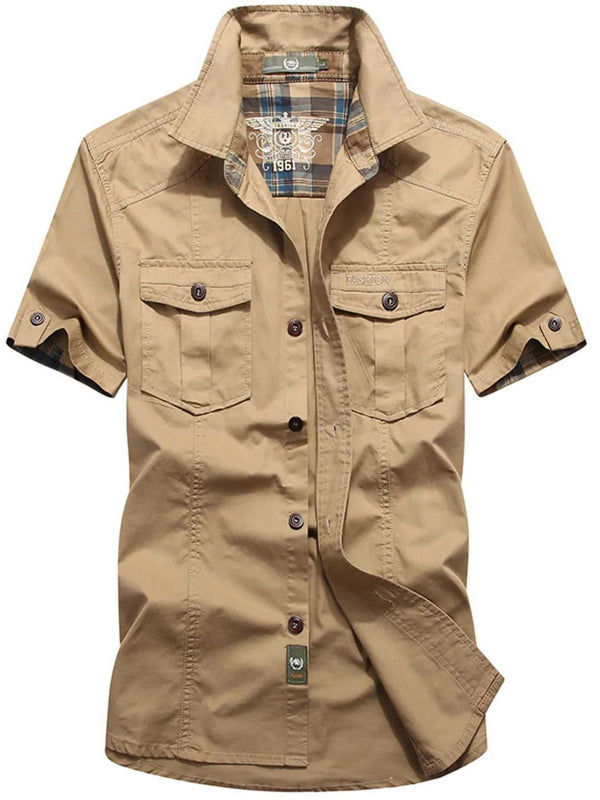 Men's Plus Size Casual Short Sleeve Cargo Shirt 100400405187100 53 Affordable Fashion Under $100 Jerry's Apparel 