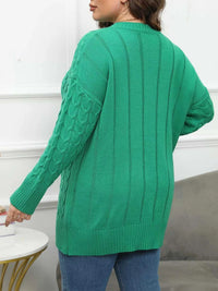Plus Size Cable Knit Dropped Shoulder Sweater 101002841180880 50 Affordable Fashion Under $100 Jerry's Apparel 