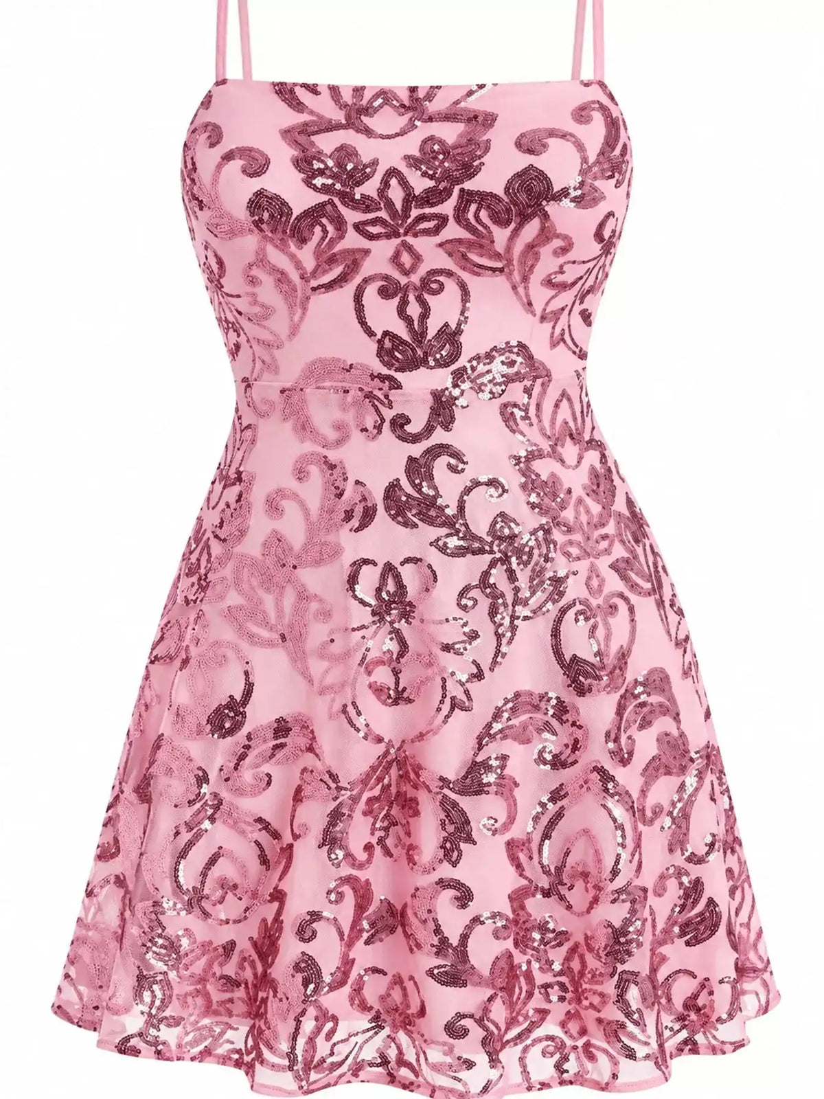 Sequin Square Neck Mini Dress 101001434570366 56 Women's Dress Gifts for Her Jerry's Apparel 