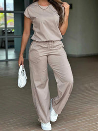Round Neck Tee and Drawstring Pants Set 100100946800728 48 Affordable Fashion Under $100 Jerry's Apparel 