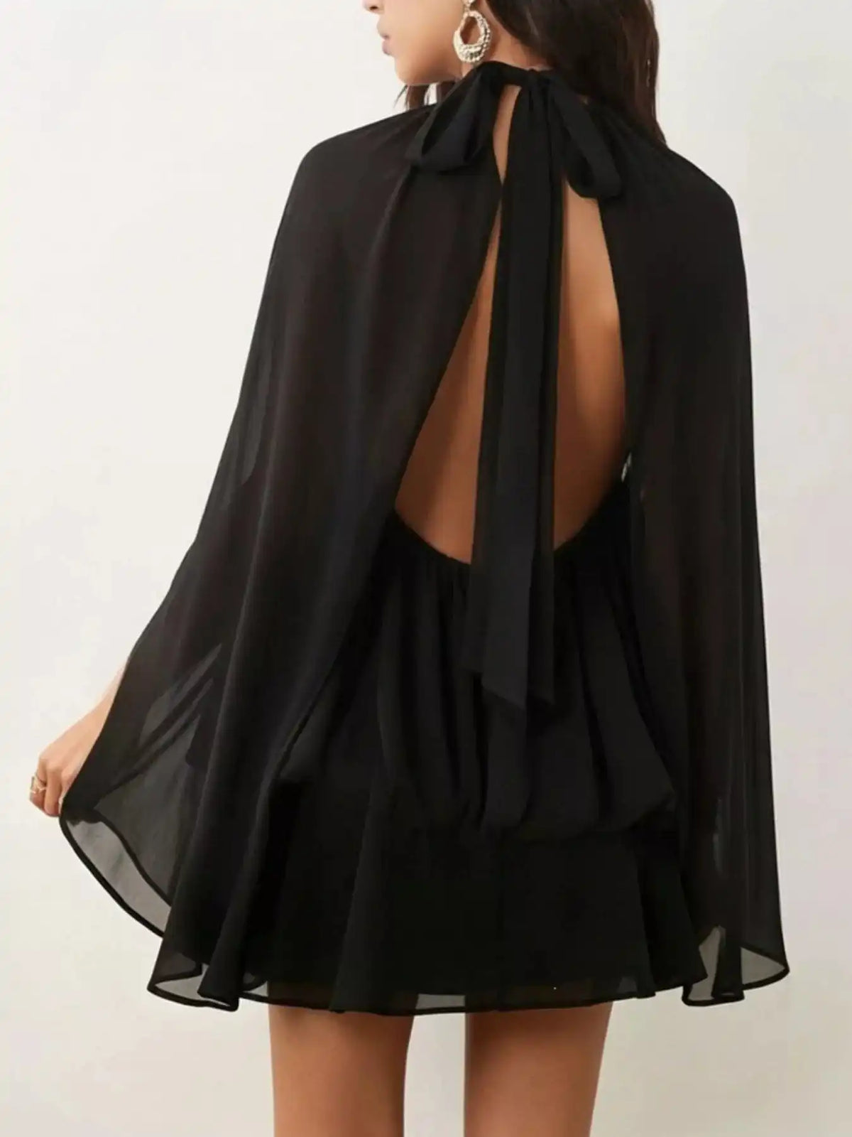 Tie Back Flare Sleeve Mini Dress 101001243212797 45 Affordable Fashion Under $100 Jerry's Apparel 