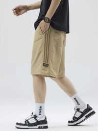 Men's Full Size Casual Loose-Fit Drawstring Shorts with Stripe Detail Plus Size 100400272333999 54 Affordable Fashion Under $100 Jerry's Apparel 