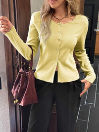 Button-Up Long Sleeve Knit Cardigan 100100340510028 56 Affordable Fashion Under $100 Jerry's Apparel 