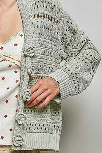 POL Open-Knit Floral Button Cardigan 100100372231681 66 Affordable Fashion Under $100 Jerry's Apparel 