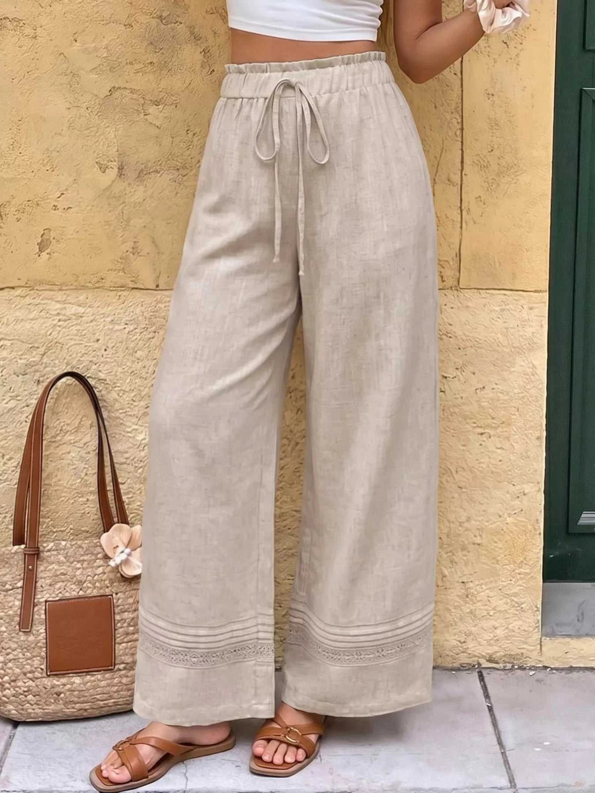 Casual Drawstring Wide Leg Pants 100100509525384 39 Seasonal Fashion Collections Jerry's Apparel 