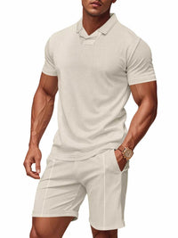Men's Full Size Casual Short Sleeve Polo and Shorts Set Plus Size 100400870366243 34 Gifts for Him Jerry's Apparel 
