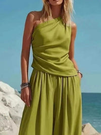 Full Size One-Shoulder Sleeveless Top and Harem Pants Set Plus Size 101001871659803 32 Affordable Fashion Under $100 Jerry's Apparel 