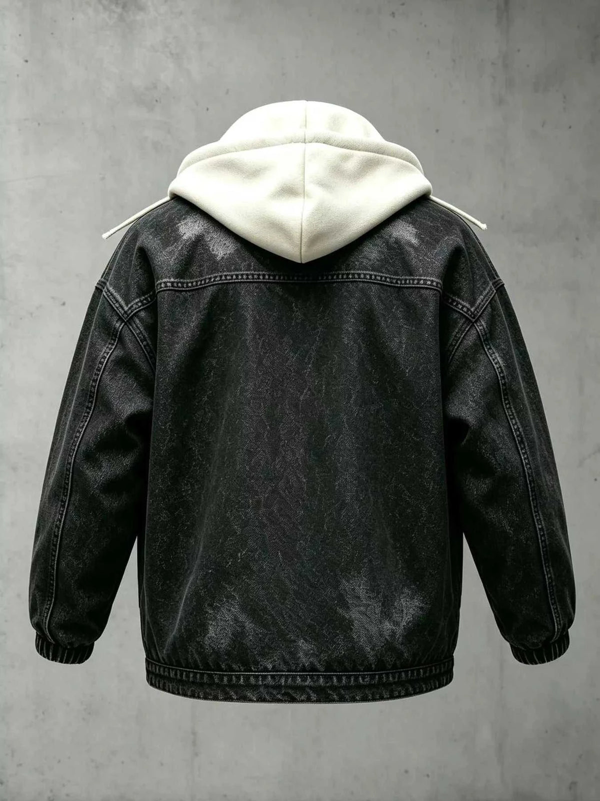 Men's Plus Size Streetwear Washed Snap Down Denim Jacket with Detachable Hood 104003065127742 91 Affordable Fashion Under $100 Jerry's Apparel 