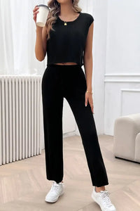 Devine Ribbed Round Neck Top and Pants Set 100100643541406 76 Affordable Fashion Under $100 Jerry's Apparel 