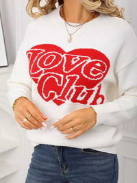 Valentine's Day Love Club Heart Graphic Sweater 100100473378432 48 Affordable Fashion Under $100 Jerry's Apparel 
