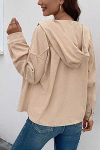Perfee Ribbed Button Up Drawstring Hooded Jacket 100100915184228 58 Affordable Fashion Under $100 Jerry's Apparel 