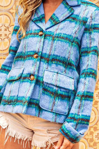 BiBi Flap Pockets Brushed Vintage Plaid Jacket 100100761871695 52 Affordable Fashion Under $100 Jerry's Apparel 