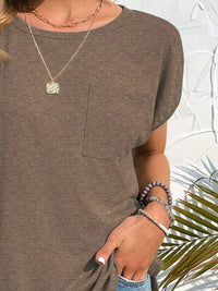 Side Slit Round Neck T-Shirt