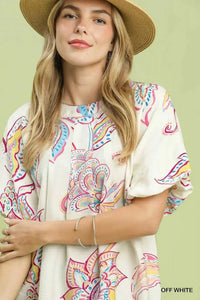 Umgee Paisley Print Puff Sleeve Top 100100603591467 49 Affordable Fashion Under $100 Jerry's Apparel 