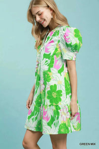 Umgee Floral Puff Sleeve Tiered Mini Dress 100100123971887 60 Affordable Fashion Under $100 Jerry's Apparel 