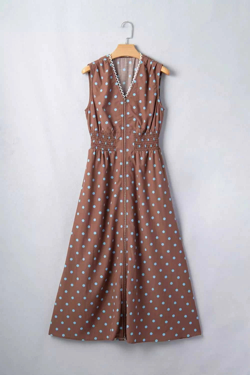 Polka Dot Zipper Front Midi Dress 100100529252916 67 Gifts for Her Jerry's Apparel 