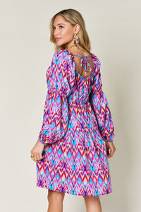 Full Size Printed Long Sleeve Dress