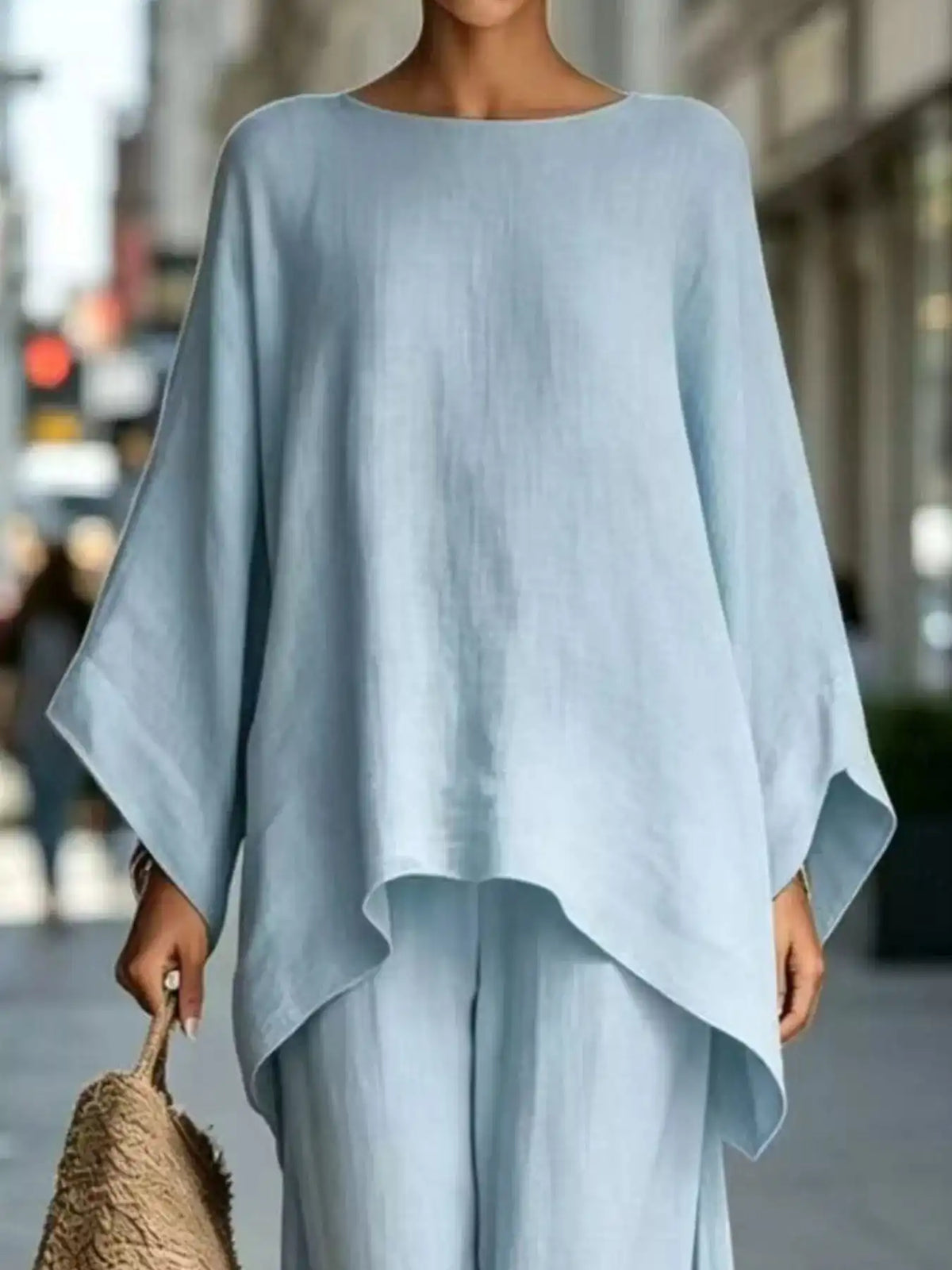 Full Size Batwing Sleeve Top and Wide-Leg Pants Set Plus Size 101001179587547 49 Affordable Fashion Under $100 Jerry's Apparel 