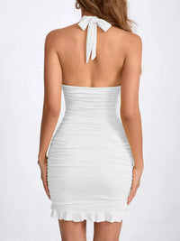 Ruched Halter Neck Bodycon Mini Dress 101001241020171 35 Gifts for Her Jerry's Apparel 