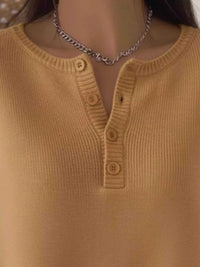 Full Size Button Detail Ribbed Knit Sweater Plus Size 101002670743081 41 Affordable Fashion Under $100 Jerry's Apparel 