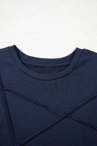Solid Color Round Neck T Shirt