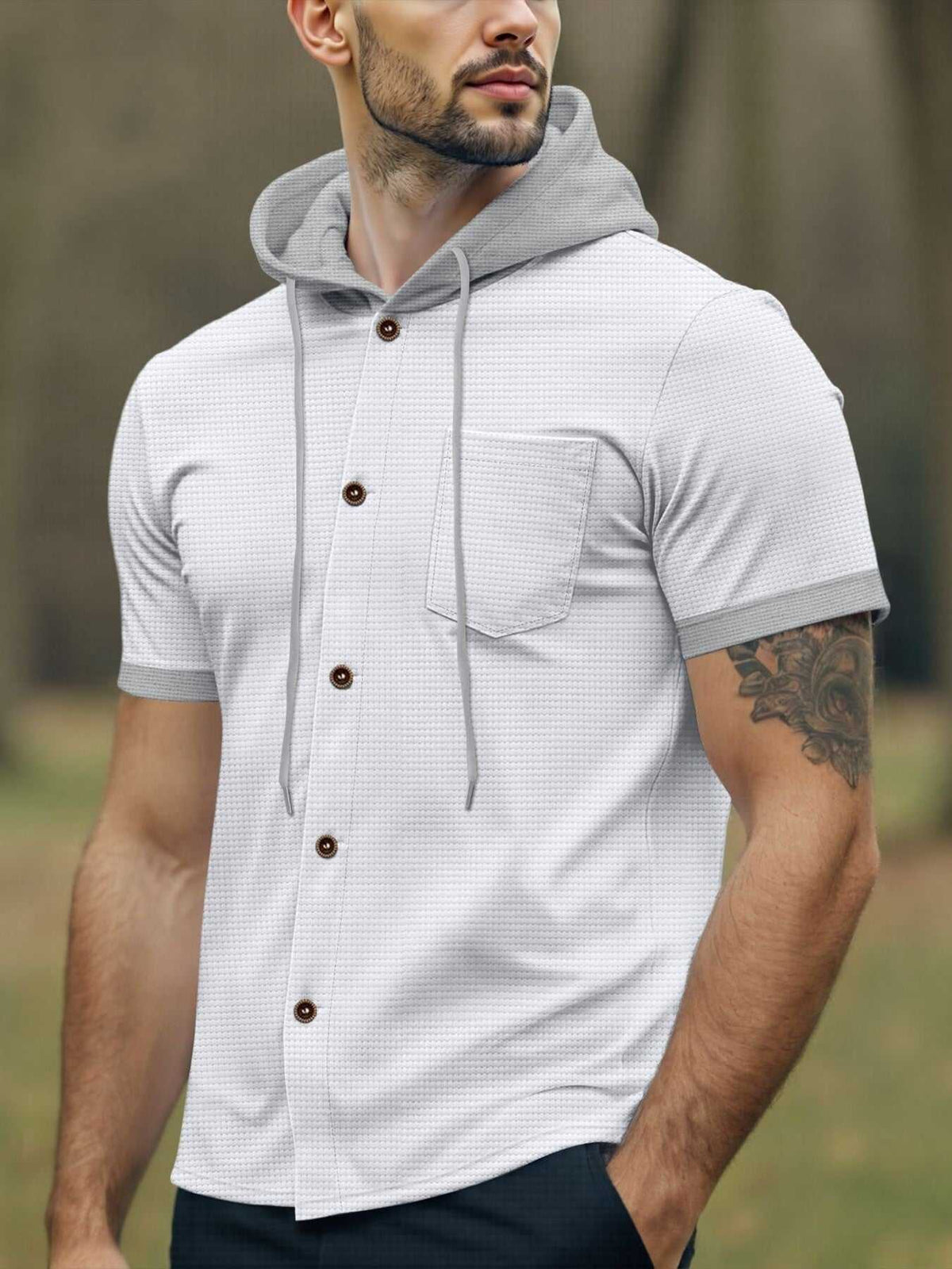 Men's Full Size Casual Hooded Top & Shorts Set Plus Size 100400743025701 37 Affordable Fashion Under $100 Jerry's Apparel 