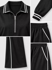 Striped Half Zip Top and Pants Set 101001673461092 67 Gifts for Her Jerry's Apparel 