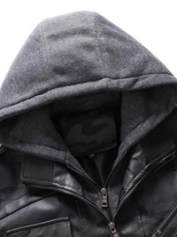 Men's Full Size Camouflage Hooded Faux Leather Jacket Plus Size 100400296121509 96 Affordable Fashion Under $100 Jerry's Apparel 