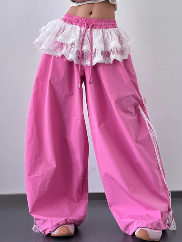 Drawstring Wide Leg Pants