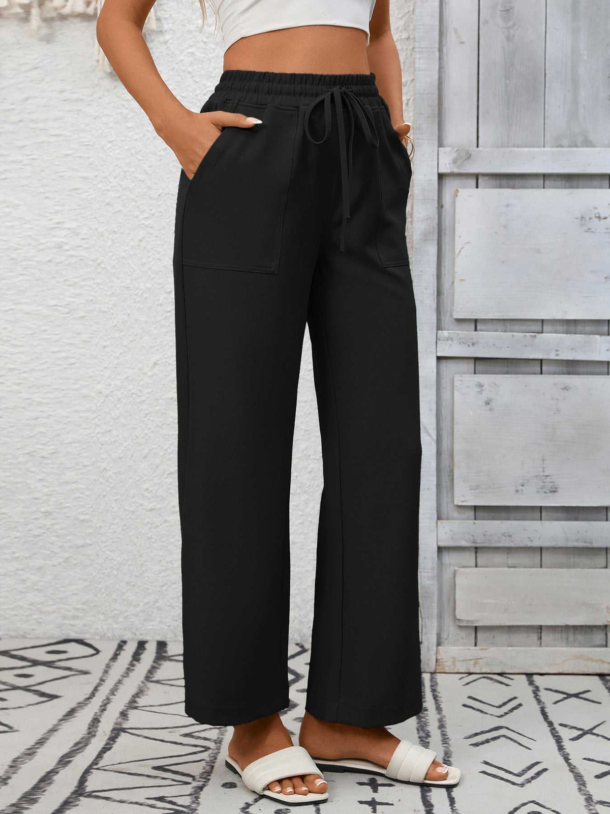 Casual Drawstring Wide Leg Pants 100100328755700 39 Affordable Fashion Under $100 Jerry's Apparel 